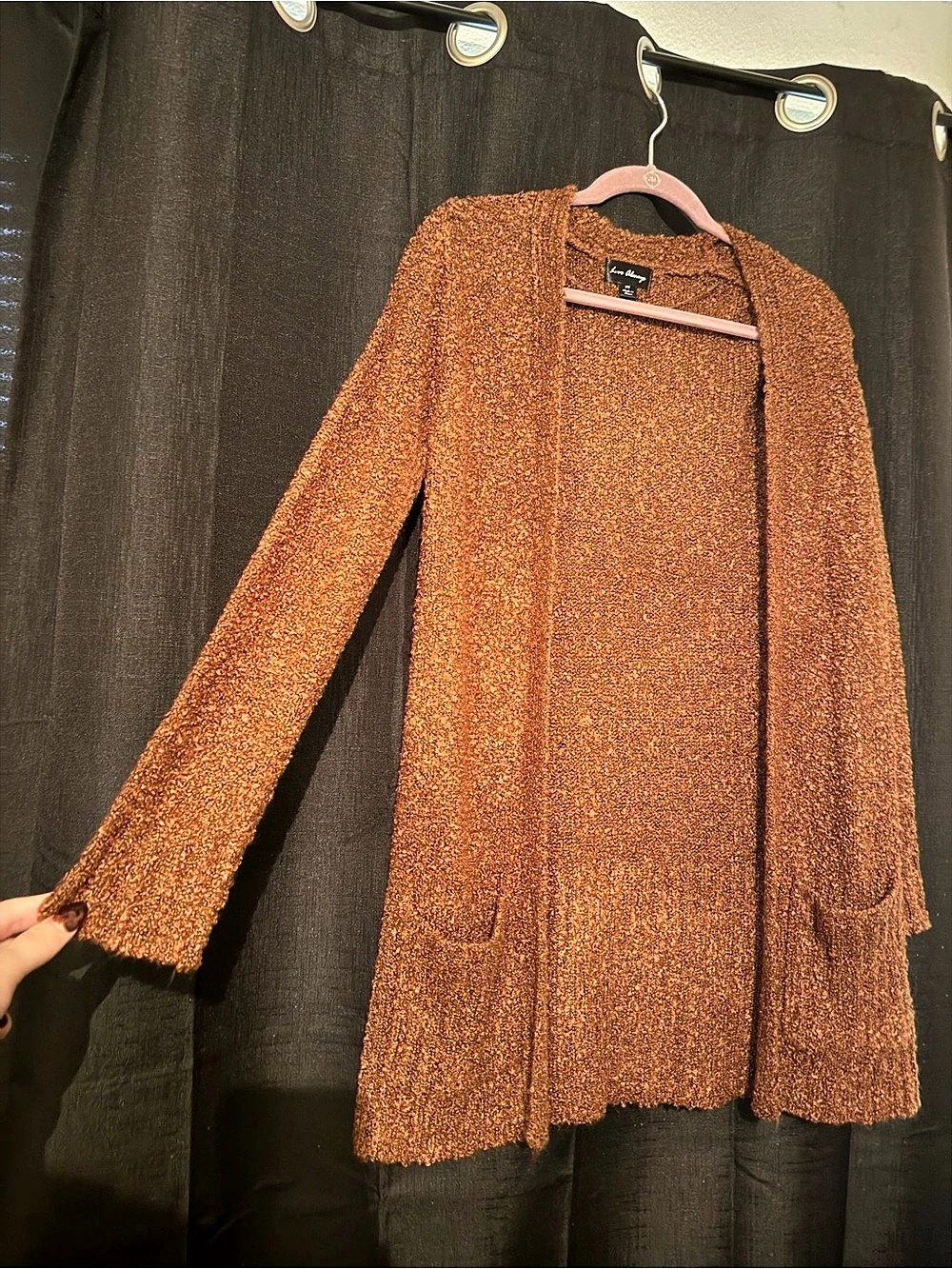 Open Front Cardigan in Brown